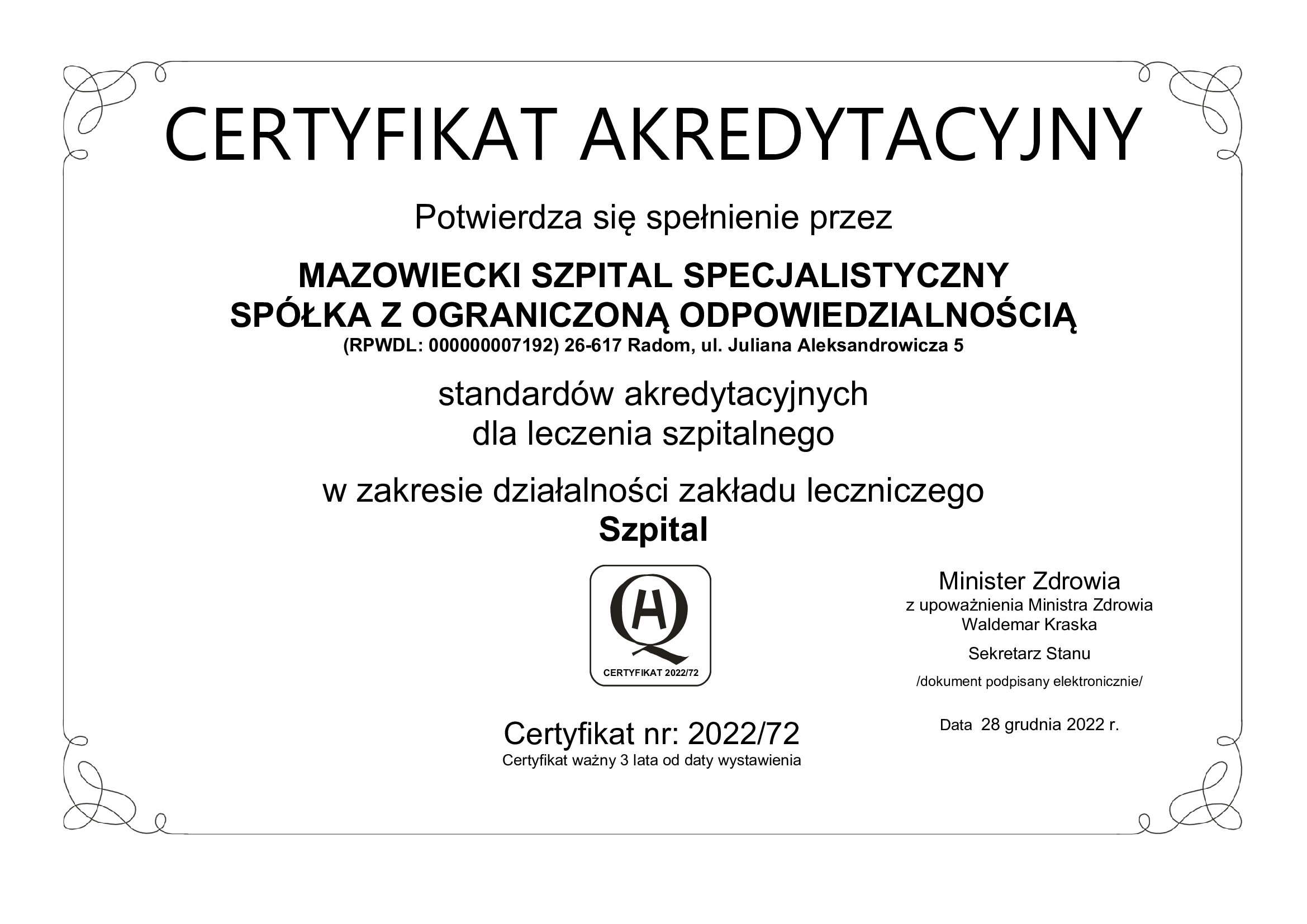 CERTYFIKAT AKREDYTACYJNY 2022 72